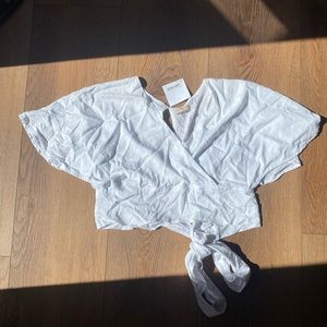 Khush Lavinia Cotton White Wrap Top FINAL SALE